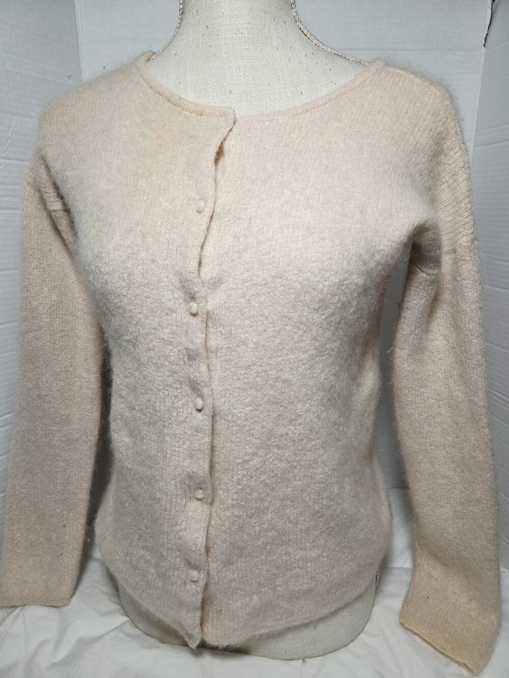 La Maille Sezane Super Kid Mohair Baby Alpaca Cardigan Sweater Ivory S Luxurious